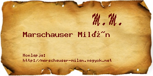 Marschauser Milán névjegykártya